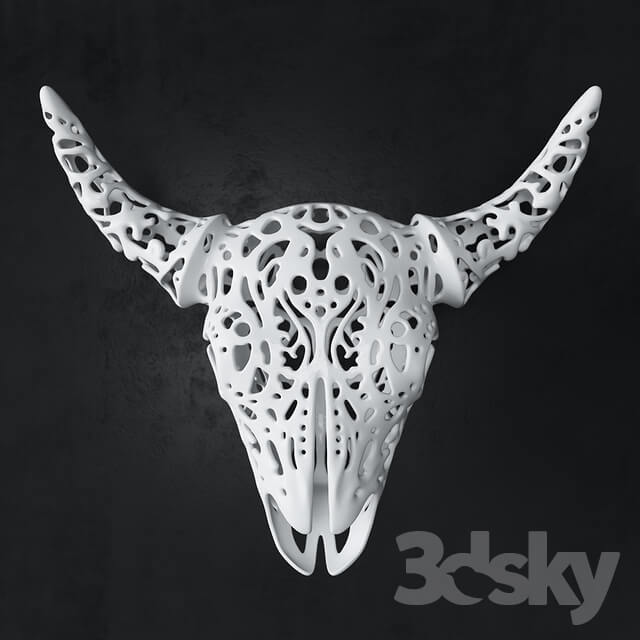 Buffalo 3D Skull Tallado