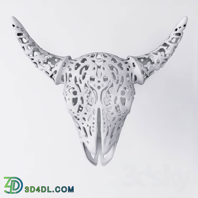 Buffalo 3D Skull Tallado