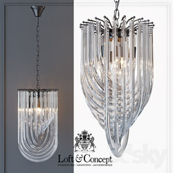 Chandelier Retro Frozen Glass Chandelier 30 Champagne Pendant light 3D Models 