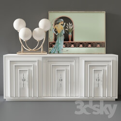 Sideboard Chest of drawer Chest of drawers Art Deco 3 Door Credenza 