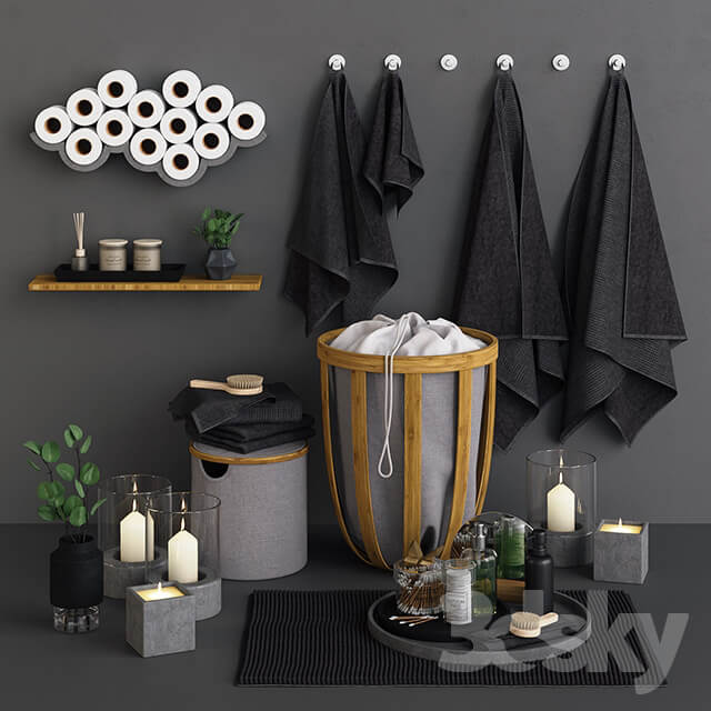 Bamboo Concrete Bathroom Set