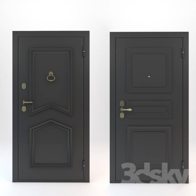 Entrance doors with decorative overlays