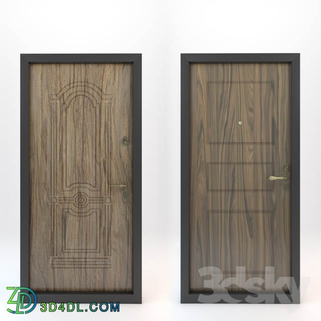 Entrance doors with decorative overlays