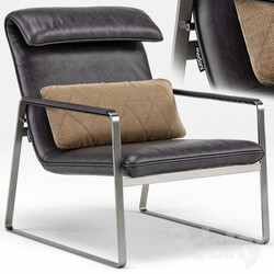 Industrial Chic Emilio Brown Leather Lounge Chair 