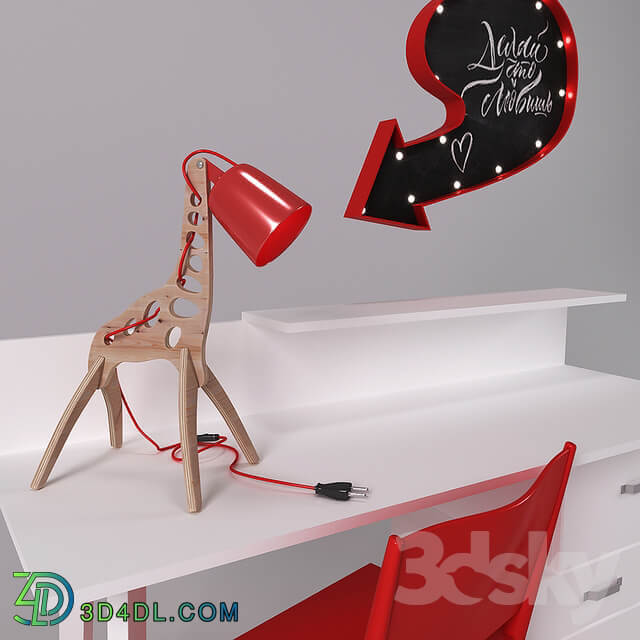 Table Chair Writing desk and decor