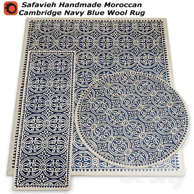 Safavieh Handmade Moroccan Cambridge Navy Blue Wool Rug