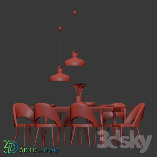 Table Chair Dinning Set 03