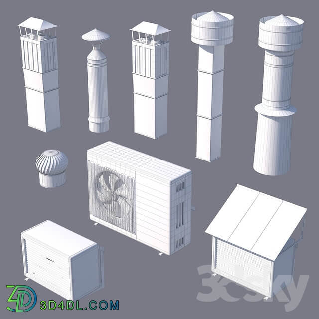 Other architectural elements Set for the roofing of houses 01