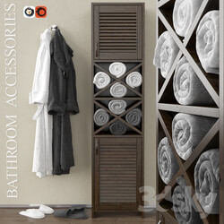 Wardrobe with towels and bathrobes 