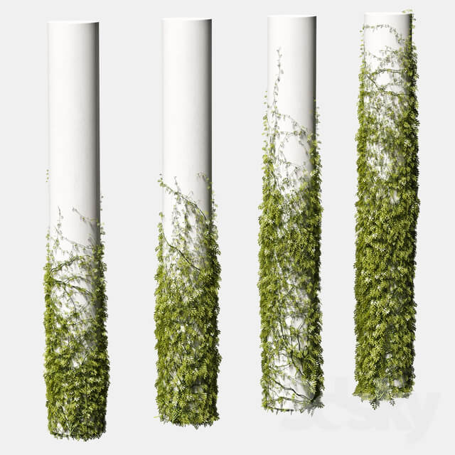 Leaves for round columns. 4 models Outdoor 3D Models