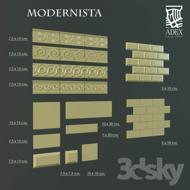 Bathroom accessories ADEX Modernista inlay 