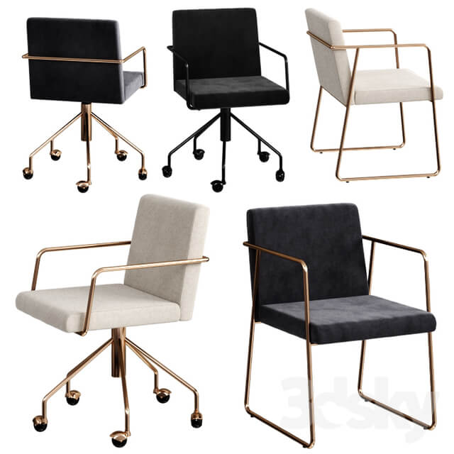 CB2 rouka chair set