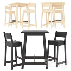 Table Chair IKEA Norraker Bar table and 2 bar stools 