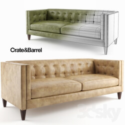 Crate Barrel Aidan Leather Sofa 