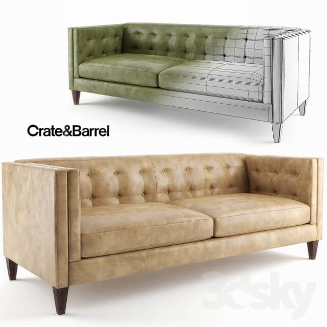 Crate Barrel Aidan Leather Sofa