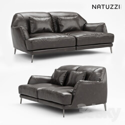 NATUZZI Don Giovanni dark leather sofa  