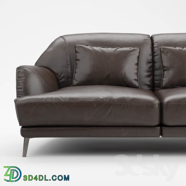 NATUZZI Don Giovanni dark leather sofa 