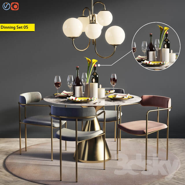 Table Chair Dinning Set 05