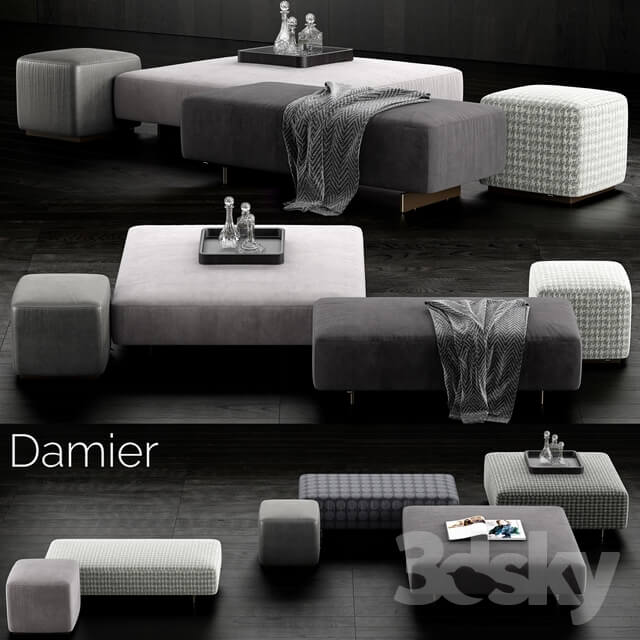 Other soft seating Minotti Damier Ottomans