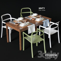 Table Chair Dining table and chairs IKEA JOPPERLIG and INGU 