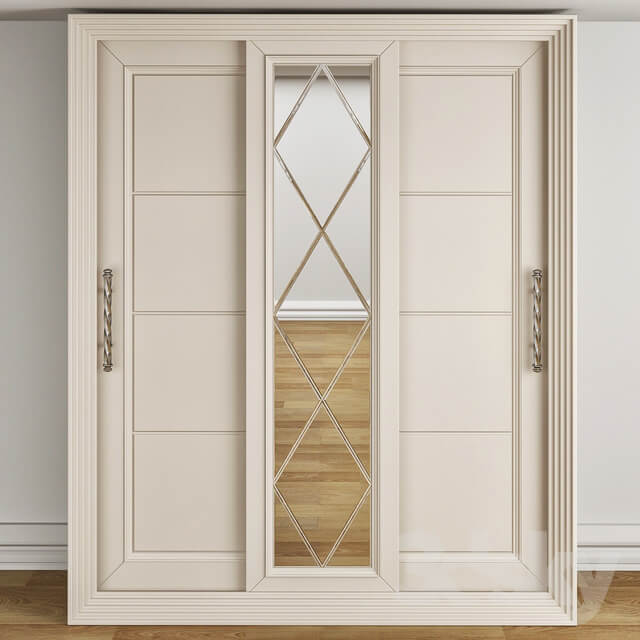 Wardrobe Display cabinets Closet with mirror door linear