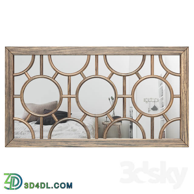 Kimberlee Geometrical Circles Decorative Rectangular Wall Mirror MTNA4435