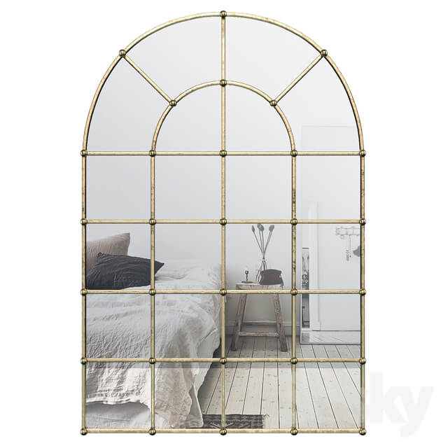 Metal Arch Window Wall Mirror OAWY8570