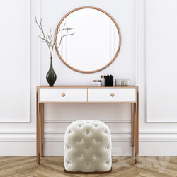 Dressing table with pouf Dressing table 3D Models 