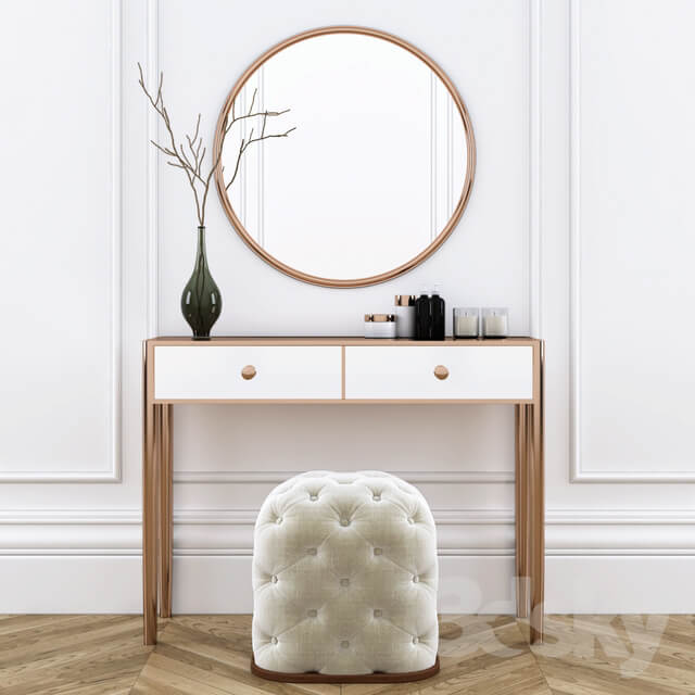 Dressing table with pouf Dressing table 3D Models