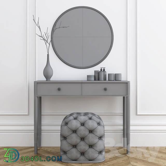 Dressing table with pouf Dressing table 3D Models