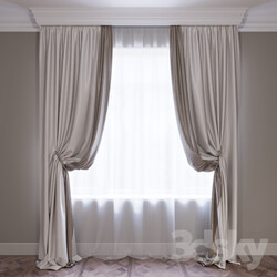 Set of curtains curtains with pick ups and tulle 01. 