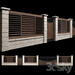Other architectural elements Fence with gates and wicket 2 