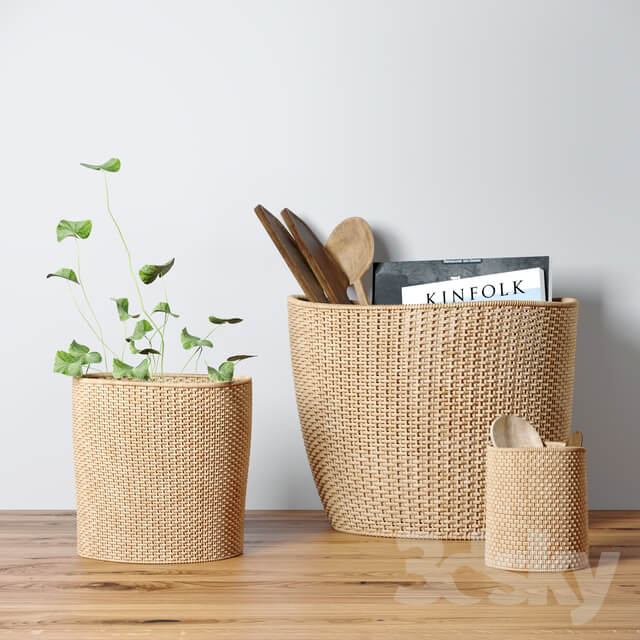 Decorative set with baskets