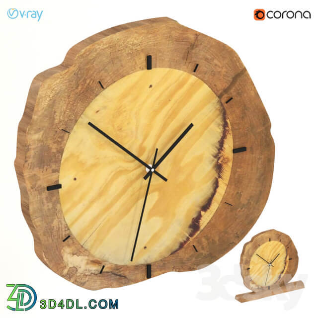 Wall and desk clocks from slab. Watches Clocks 3D Models