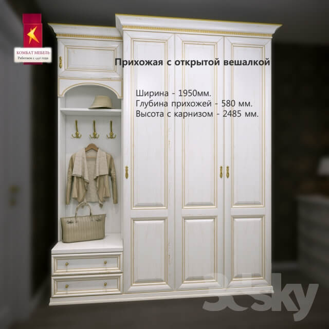 Wardrobe Display cabinets Combat Entrance hall with open hanger