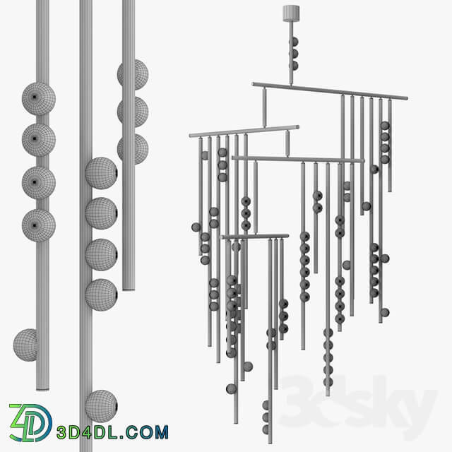 Drop system chandelier Pendant light 3D Models