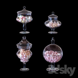 CYS Glass Candy Buffet Jar and Marshmallow 