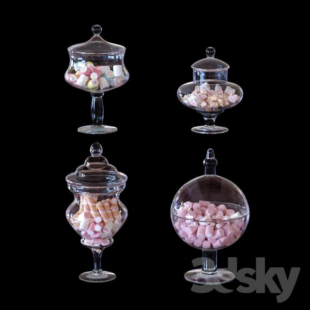 CYS Glass Candy Buffet Jar and Marshmallow