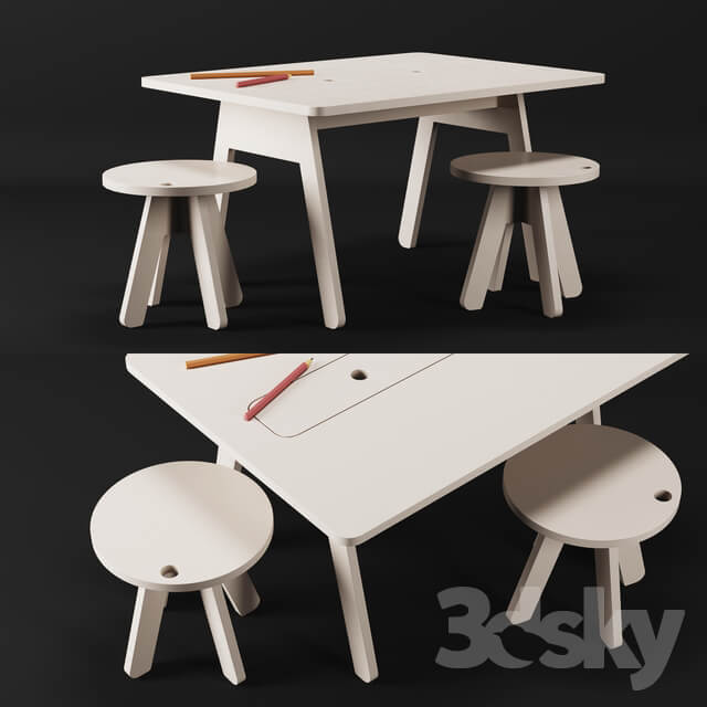 Table Chair Kutikai Peekaboo Desk and Chairs