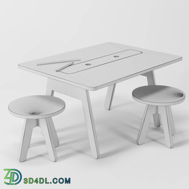 Table Chair Kutikai Peekaboo Desk and Chairs