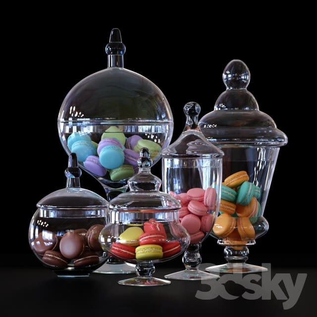 CYS Glass Candy Buffet Jar and Macaroons