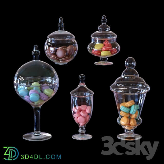 CYS Glass Candy Buffet Jar and Macaroons