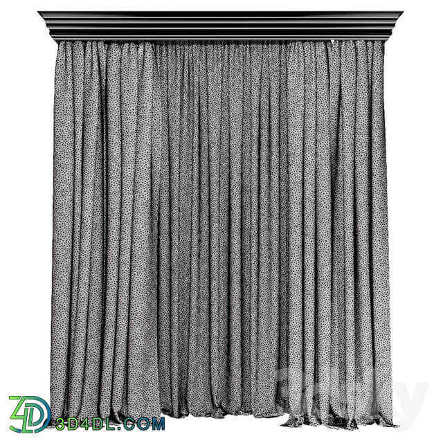 Curtains blue beige and houndstooth set of curtains 01
