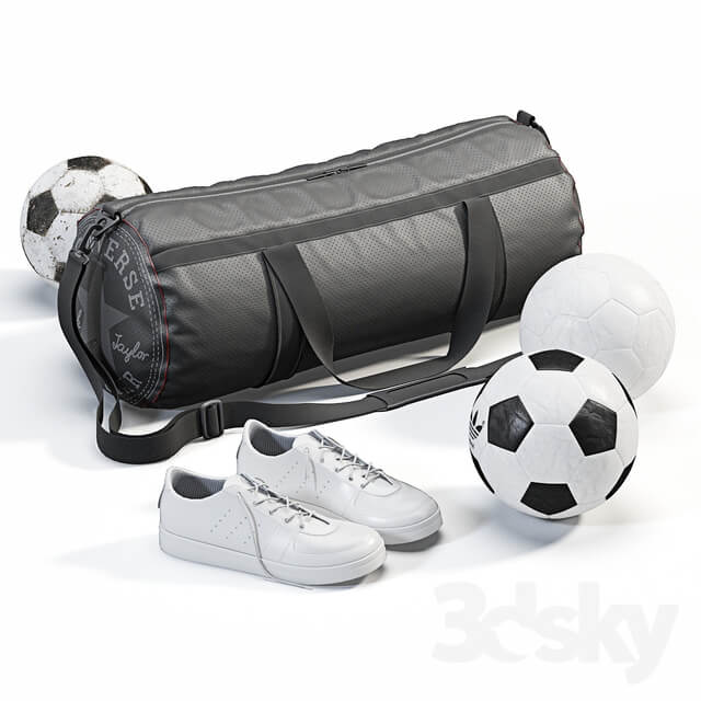 Other decorative objects Sports bag with sneakers and balls