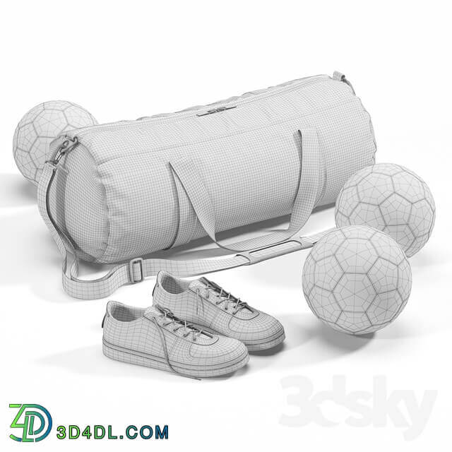 Other decorative objects Sports bag with sneakers and balls