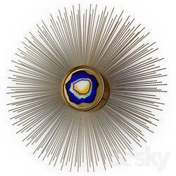 Elegant Polished Blue Agate Starburst Wall Light 