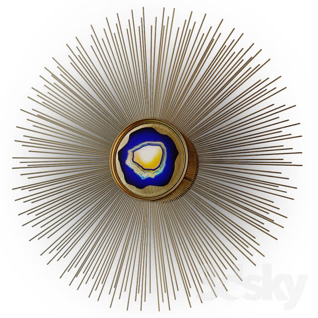 Elegant Polished Blue Agate Starburst Wall Light