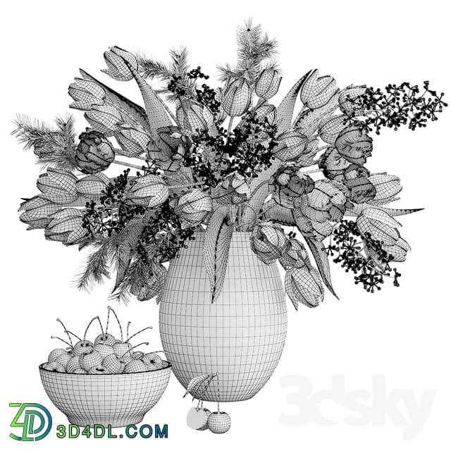 Plant Bouquet of flowers in a vase 25