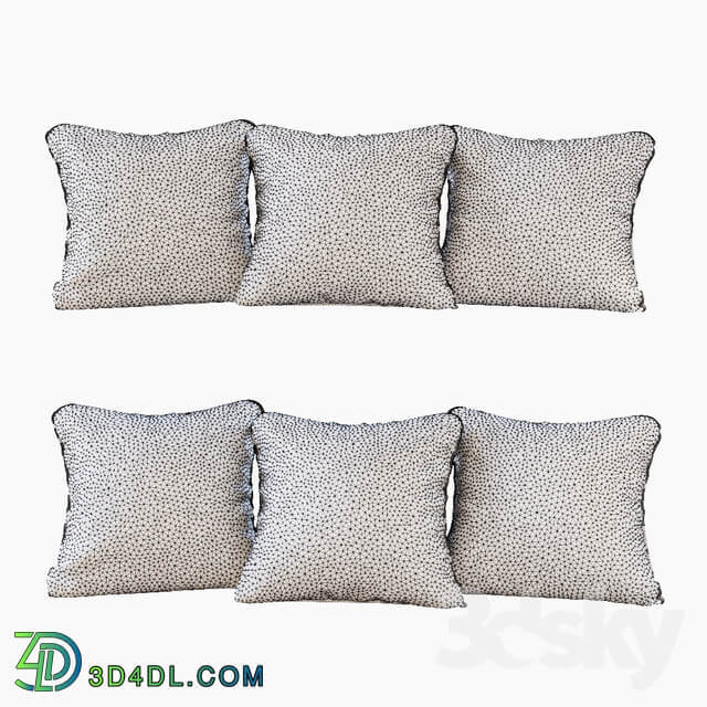 A set of pillows beige velvet chevron and goose paw Pillows beige velvet chevron and houndstooth 
