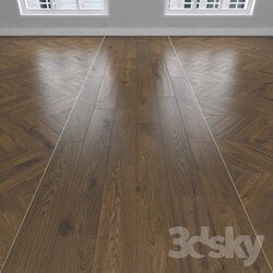 Wood Parquet earthy oak 3 species herringbone linear chevron. 